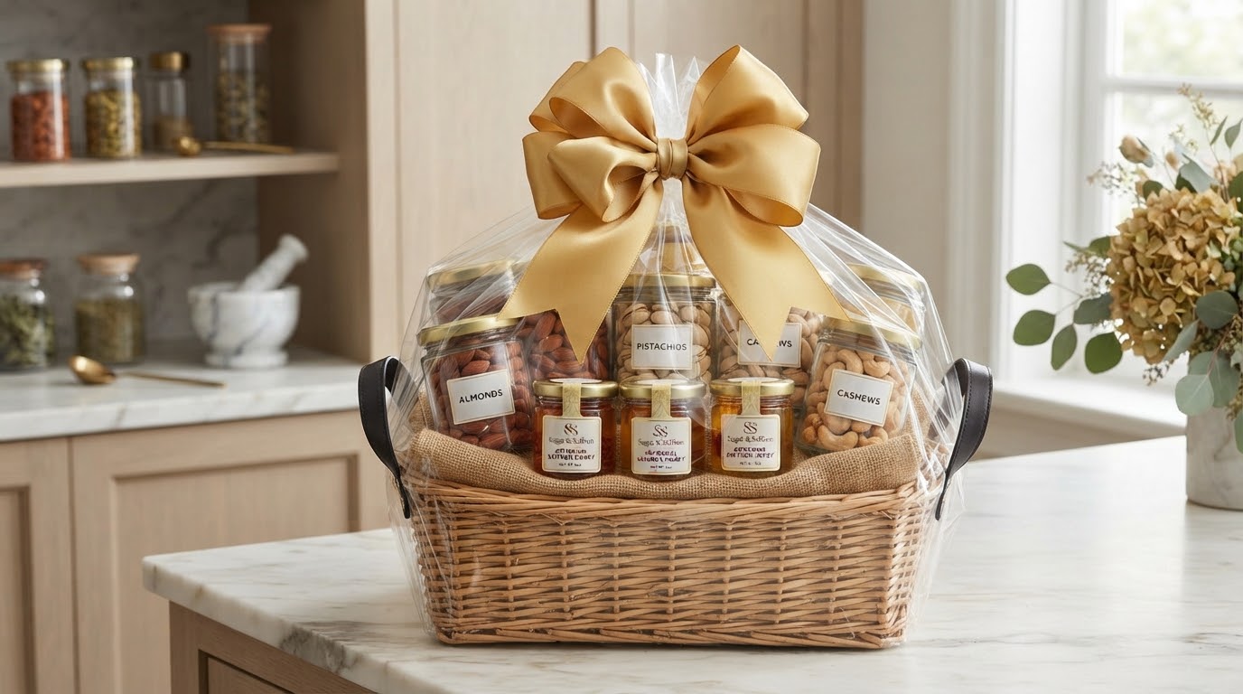 Dry Fruit Gift Basket — Premium nuts & saffron honey