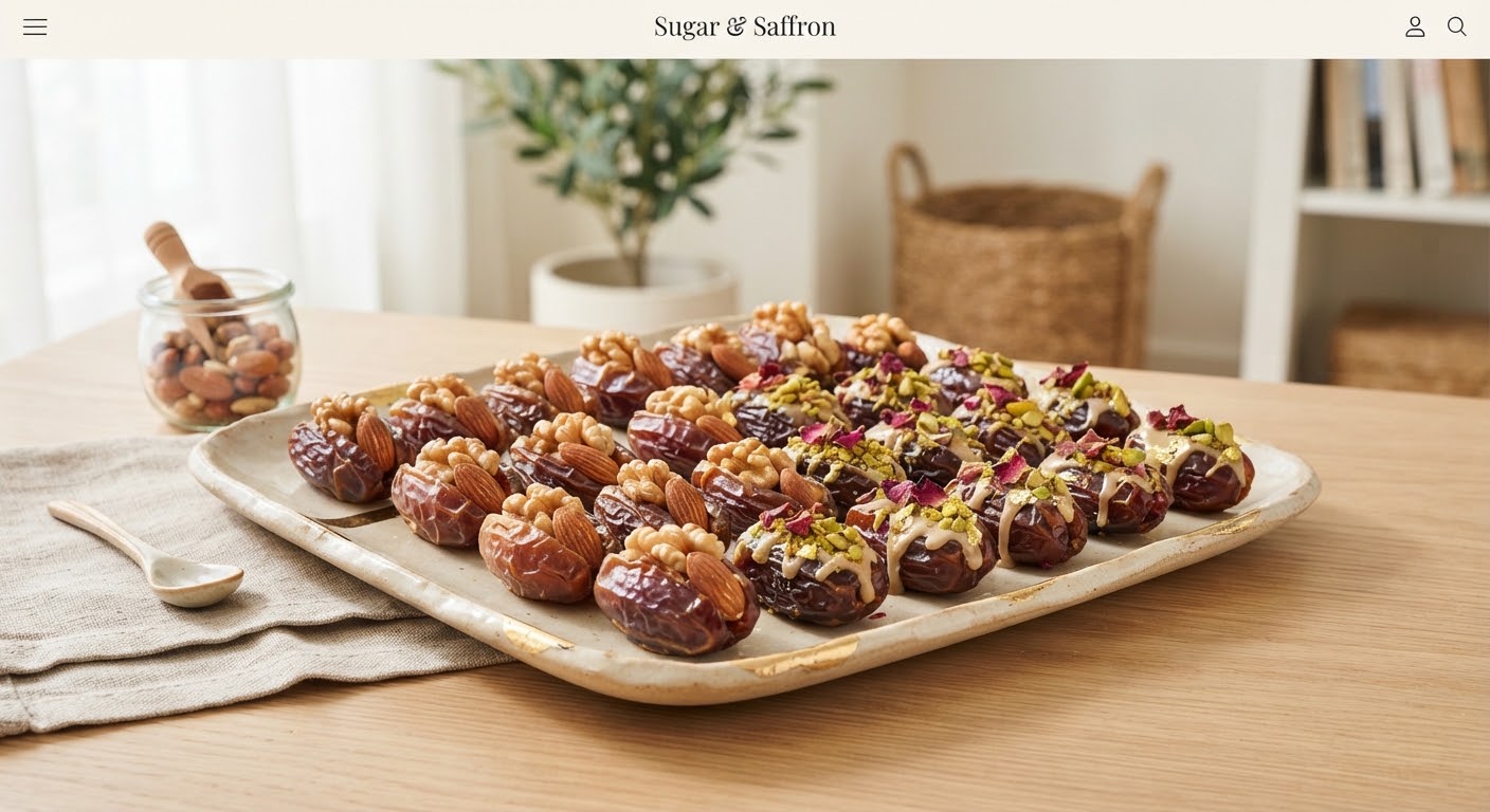 Stuffed Ajwa Dates — Almond & walnut stuffed dates